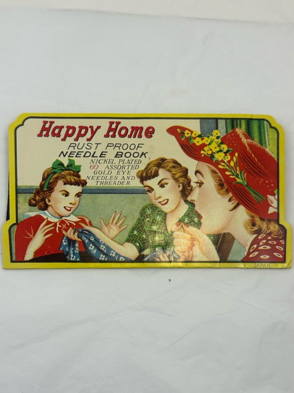 Vintage Happy Home Rust Proof Needle Book - with needles *some missing